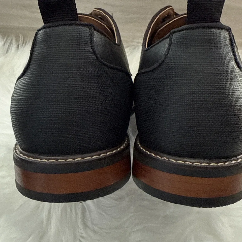 Call It Spring Mens Black Vegan Leather Derby Dress Shoes B.E.D Foam‎ Size 12 M
